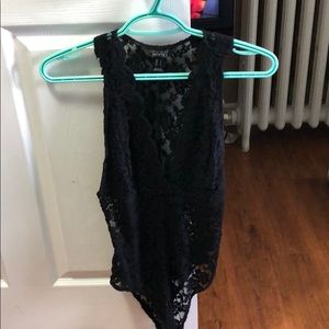 Black lace bodysuit